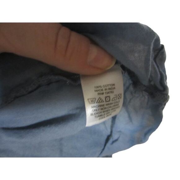 Blush Blue Eyelet Off Shoulder Mini Dress Boho Summer Large - Picture 4 of 8